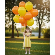 Evabrite 12INC Büyük Boy Turuncu Sarı Renk Balon Yüksek Kalite 50 Adet - Doğum Günü Parti Süsü