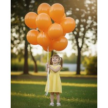 Evabrite 12INC Büyük Boy Turuncu Renk Balon Yüksek Kalite 30 Adet - Doğum Günü Parti Süsü