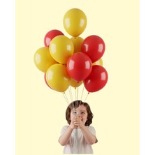 Evabrite 12INC Büyük Boy Sarı Kırmızı Renk Balon Yüksek Kalite 5 Adet - Doğum Günü Parti Süsü