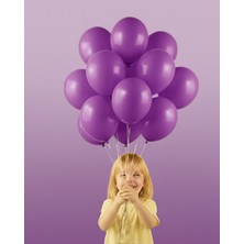 Evabrite 12INC Büyük Boy Mor Renk Balon Yüksek Kalite 20 Adet - Doğum Günü Parti Süsü