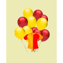 Evabrite Taraftar Sarı Kırmızı Forma Şekilli Folyo Balon Seti - Folyo Balon Doğum Günü Parti Seti