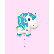 Evabrite Unıcorn Konsept Gökkuşağı Folyo Balon - Doğum Günü Parti Seti Malzemeleri - Unicorn Konsept Balon