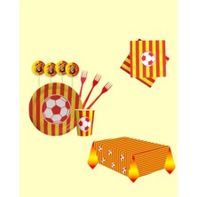 Evabrite Taraftar Sarı Kırmızı 32 Kişilik Doğum Günü Parti Seti - Taraftar Sarı Kırmızı Set