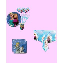 Evabrite Frozen Elsa 8 Kişilik Doğum Günü Parti Seti - Frozen Elsa Konseptli Parti Süsleri