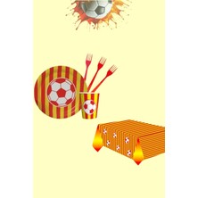 Evabrite Taraftar Sarı Kırmızı 24 Kişilik Doğum Günü Parti Seti - Sarı Kırmızı Taraftar Konseptli