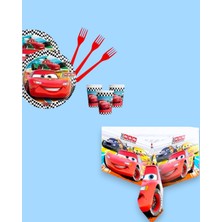 Evabrite Cars Arabalar Şimşek Mcqueen Erkek Çocuk Doğum Günü Parti Konsepti Seti 16 Kişilik Parti Malzemeleri