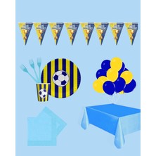 Evabrite Taraftar 32 Kişilik Sarı Lacivert Set Doğum Günü Parti Malzemeleri