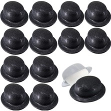 Shopwave Siyah Renk Simli Melon Yuvarlak Parti Şapkası 12 Adet