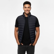 Only&Sons Brody Quilt Erkek Lacivert Dik Yaka Yelek
