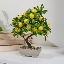 Eva Dekor Yapay Limon Ağacı - Sarı - 24X18 cm
