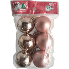 Dodomar Yılbaşı Top Süs Rosegold - Pembe 4cm 6lı Mat-Parlak
