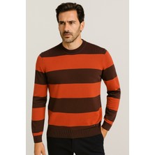 Ncs Jeans Erkek Bisiklet Yaka Triko %100 Pamuk Kahve 3774