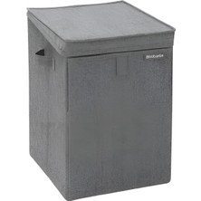 Brabantia Çamaşır Sepeti Siyah Kumaş Çift Fonksiyon Kapaklı 35 Lt Çamaşır Sepeti