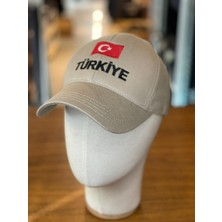 Hamze Türkiye Bayrak Nakışlı Unisex Pamuklu Cap Şapka
