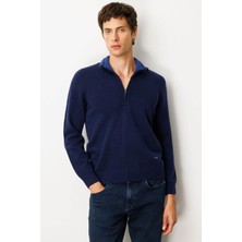 Eskişehir Mağazacılık 23529 Desen Fermuarlı Düşük Yaka Basic Komple Kazak