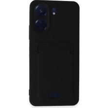 Evolvera Newface Xiaomi Redmi 13C Kılıf Kelvin Kartvizitli Silikon - Siyah