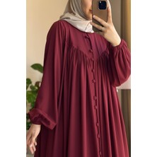 Ande Tesettür V Robalı Ferace - Bordo