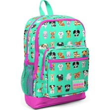 Mena Rise Kids Su Yeşili Köpek Desenli Dört Bölmeli Okul Sırt Çantası 23465
