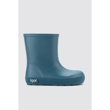Igor Yogi Petrol Mavisi Erkek Bebek Yağmur Çizmesi W10291 Su Geçirmez PVC Malzeme ile Slip-On Tasarım
