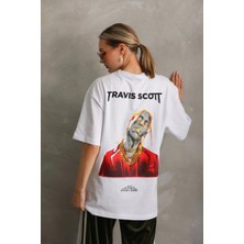 Rawea Fashion Unisex Baskılı Oversize T-Shirt - Beyaz