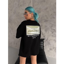 Rawea Fashion Unisex Baskılı Oversize T-Shirt - Siyah