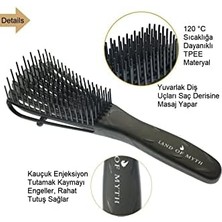 Mena Rise Land Of Myth - LOM1193 Yeni Nesil Dolaşık Saç Açma Tarama Fırçası, Ahtapot Dizayn, Esnek Dişler, Kıvırcık Saç Tarağı (Siyah)