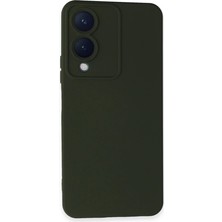 Evolvera Newface Vivo Y17S Kılıf Nano Içi Kadife Silikon - Koyu Yeşil