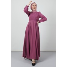 Giza Store Önü Çapraz Şifon Elbise Pembe