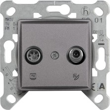 Mena Rise Linnera Life Granit Grisi Tv Sat Geçişli 11DB Mekanizma ve Kapak