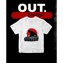 R34 Gtr Godzilla Baskılı T-Shirt (Car Series)