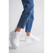 Joy Ayakkabı Alessı Bağcıklı Ortopedik Taban Kadın Sneaker Spor Ayakkabı Cbt - Beyaz