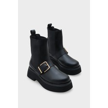 Capone Outfitters Gennie Yuvarlak Burunlu Yandan Trak Tabanlı Kadın Bot