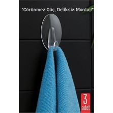 Shopwave 3 Lü Şeffaf Kendinden Yapışkanlı Duvar Askısı – 5.5 x 3.2 cm | Iz Bırakmaz, Güçlü Tutuş