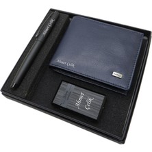 Kişiye Özel Set - Deri Cüzdan + Çakmak + Kalem Seti | Kalem + Hakiki Deri Cüzdan ve Çakmak | Isme Özel Hediyelik Set