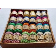 Modellino 24'lü 12 Renk Jute Ribbon Yumak Jüt Ip Kendir Ip 10M
