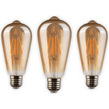 Noas 3 Adet 4W LED ST64 Rustik Ampul 2500K E27 Duy YL92-0011