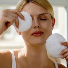 Mena Rise Yeniden Kullanılabilir Organik Makyaj Temizleyici Pedler - El Yapımı Yıkanabilir Pamuklu Yuvarlak Toner Pedleri Yüz Temizleme Pedleri 2'li Paket Için Hediye 7 cm (S)