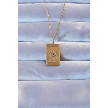 Skygo 316L Altın Renk İşlemeli Nazarlı Göz Model Vintage Kolye - TJ-BKO9269