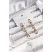 Skygo 316L Çelik Altın Renk Sallantılı Tiffany Model Küpe - TJ-BKP9498