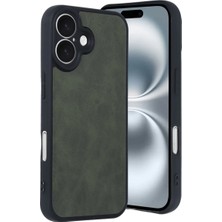 Evolvera Iphone 16 Kılıf Aras Deri Kapak - Koyu Yeşil