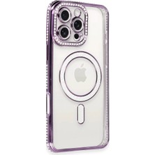 Evolvera Newface Iphone 16 Pro Max Kılıf Joke Simli Magneticsafe Kılıf - Derin Mor