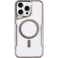 Evolvera Iphone 15 Pro Max Kılıf Boyi Magsafe Silikon Kapak - Gümüş