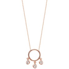 Emiliano Jewellery 925 Ayar Zirkon Taşlı Yuvarlak Kolye