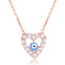 Emiliano Jewellery Göz Desenli Ortası Nazar Boncuklu Yuvarlak Gümüş Kolyeler ile Zarafetinizi Ortaya Çıkarın!