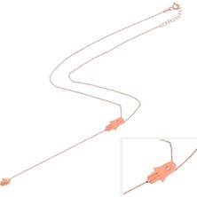 Emiliano Jewellery 925 Ayar Gümüş Zirkon Taşlı Hamsa Kolye