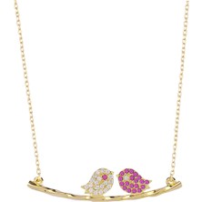 Emiliano Jewellery 925 Ayar Zirkon Taşlı Kuş Kolye