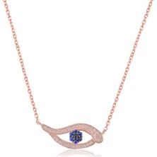 Emiliano Jewellery Silver 925 Ayar Zirkon Taşlı Göz Desenli Kolye