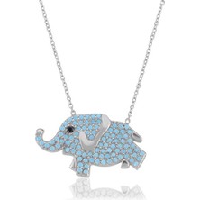 Emiliano Jewellery Silver 925 Ayar Zirkon Taşlı Fil Kolye