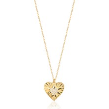 Emiliano Jewellery 925 Ayar Zirkon Taşlı Kalp Kolye