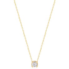 Emiliano Jewellery 925 Ayar Gümüş Zirkon Taslı Kolye Gold Kaplama Özel Tasarım